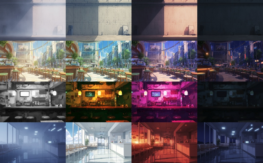 ALLTIME背景【100シーン×朝・雨・夕・夜の背景集(全400枚)】