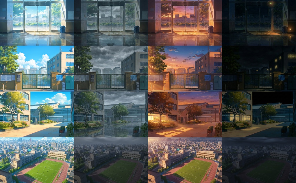 ALLTIME背景【100シーン×朝・雨・夕・夜の背景集(全400枚)】