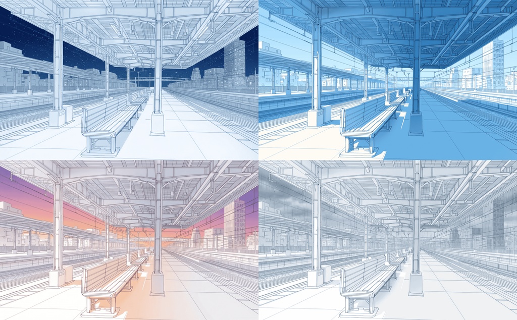 時間経過TRPG背景集【朝〜夜・雨の完全差分600枚】