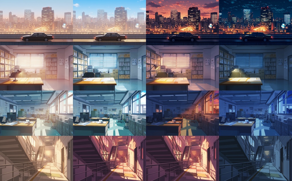 ALLTIME背景【100シーン×朝・雨・夕・夜の背景集(全400枚)】