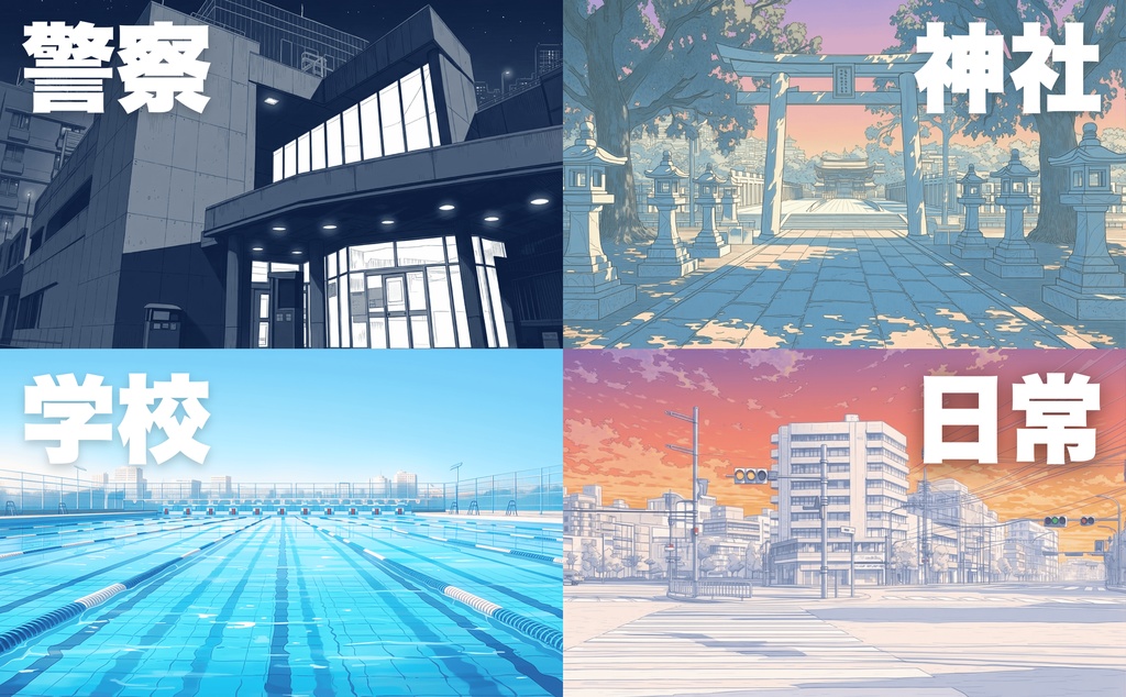 時間経過TRPG背景集【朝〜夜・雨の完全差分600枚】