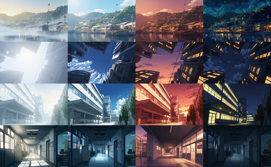 ALLTIME背景【100シーン×朝・雨・夕・夜の背景集(全400枚)】