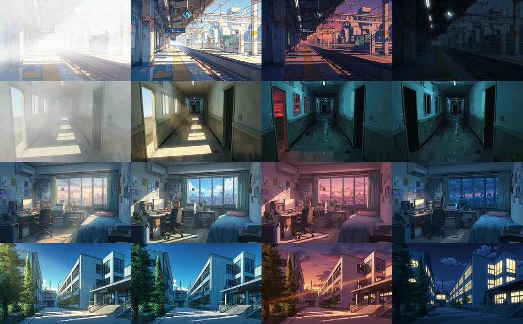 ALLTIME背景【100シーン×朝・雨・夕・夜の背景集(全400枚)】