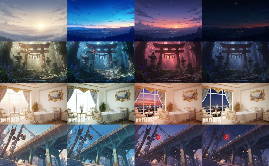 ALLTIME背景【100シーン×朝・雨・夕・夜の背景集(全400枚)】