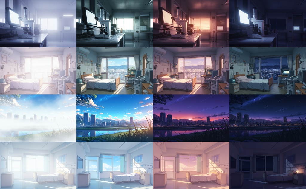 ALLTIME背景【100シーン×朝・雨・夕・夜の背景集(全400枚)】