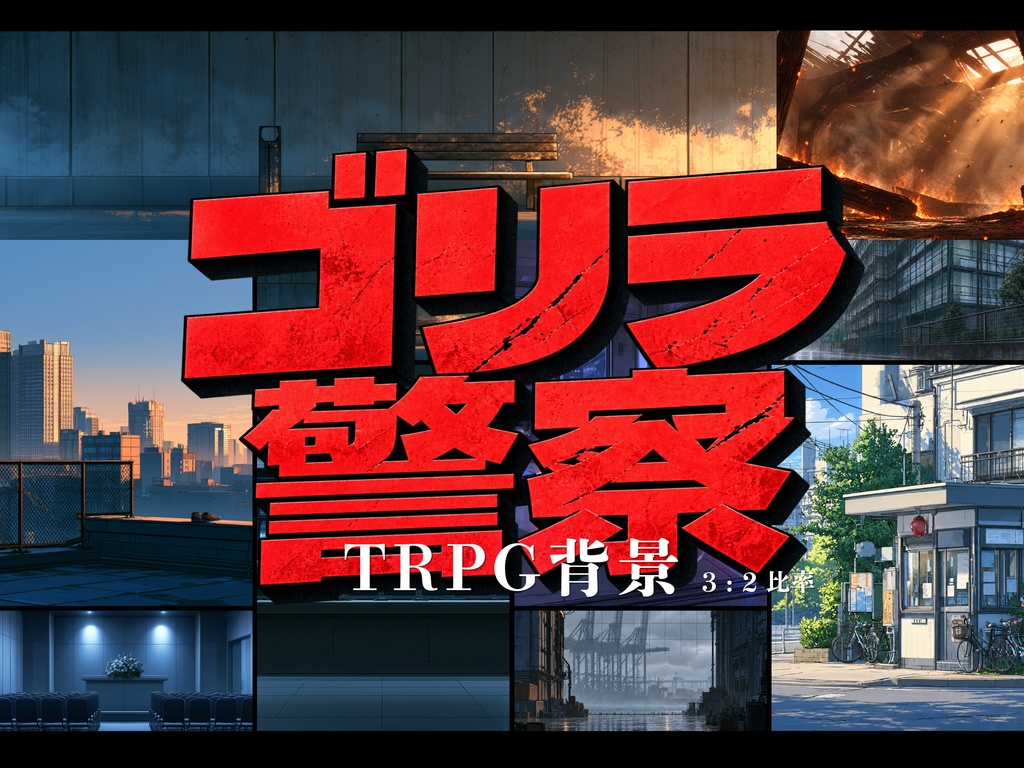 ゴリラ警察【刑事×警察をテーマに制作した背景画像】
