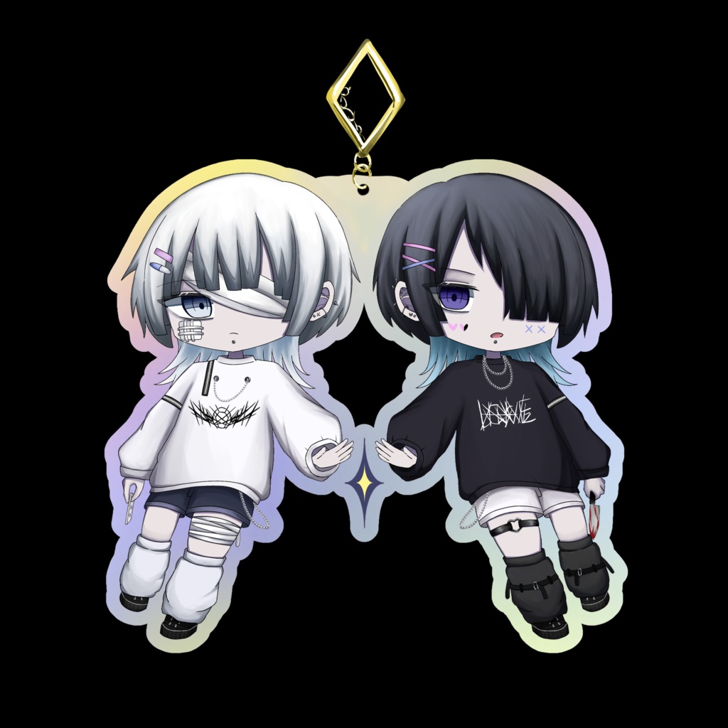 未黒×‎白玖のアクリルキーホルダーver.1