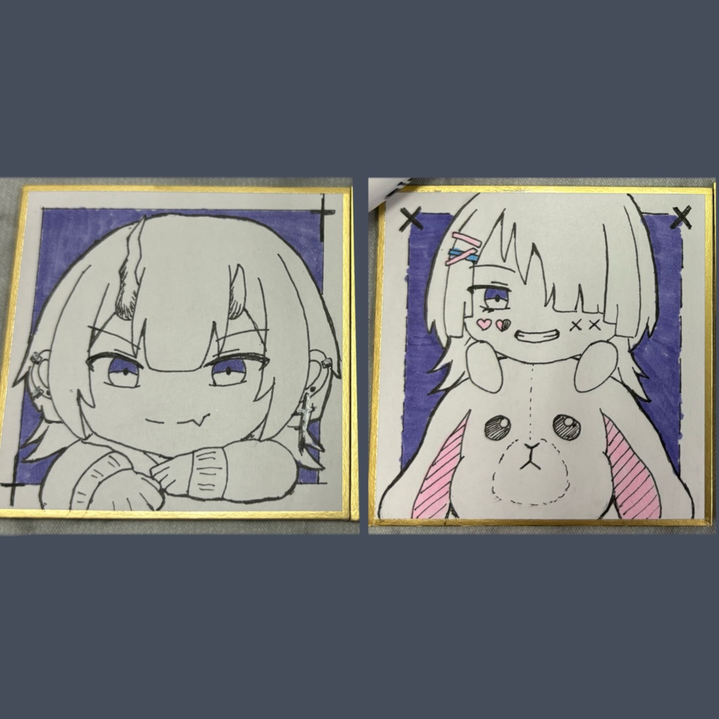 原画色紙(豆)2枚セット