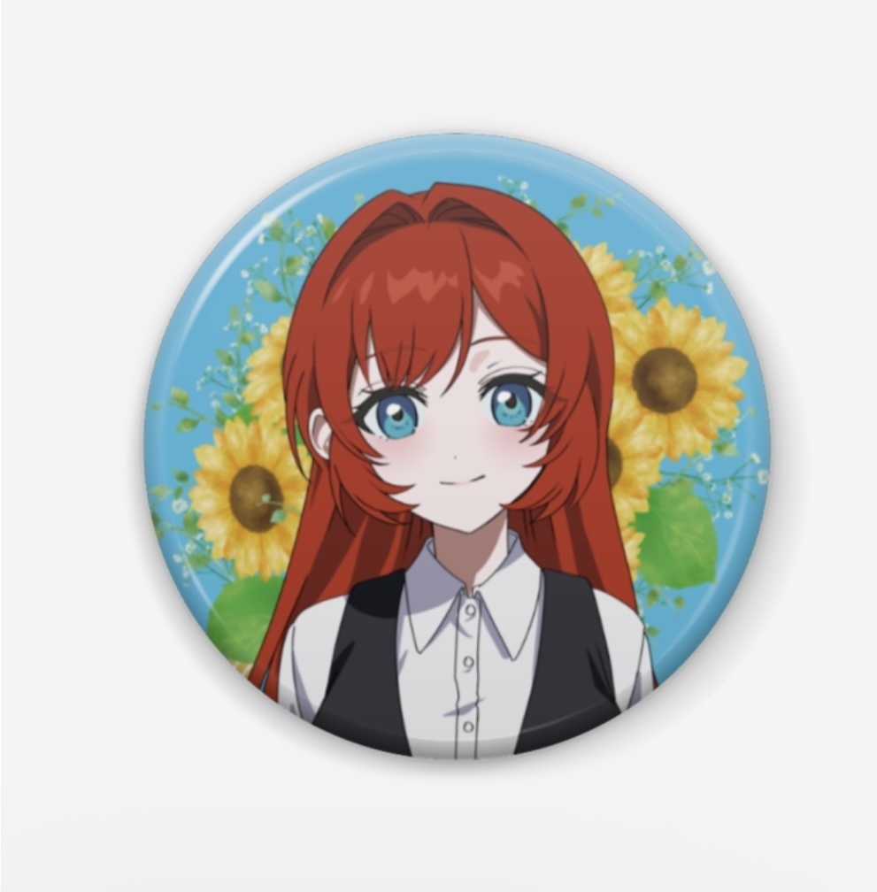 黄昏に咲く向日葵 缶バッジ