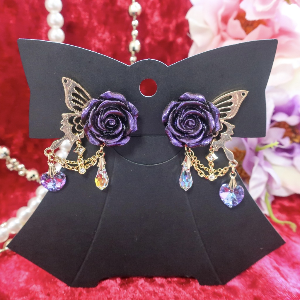 Rose ButterflyイヤリングSP クロームパープル
