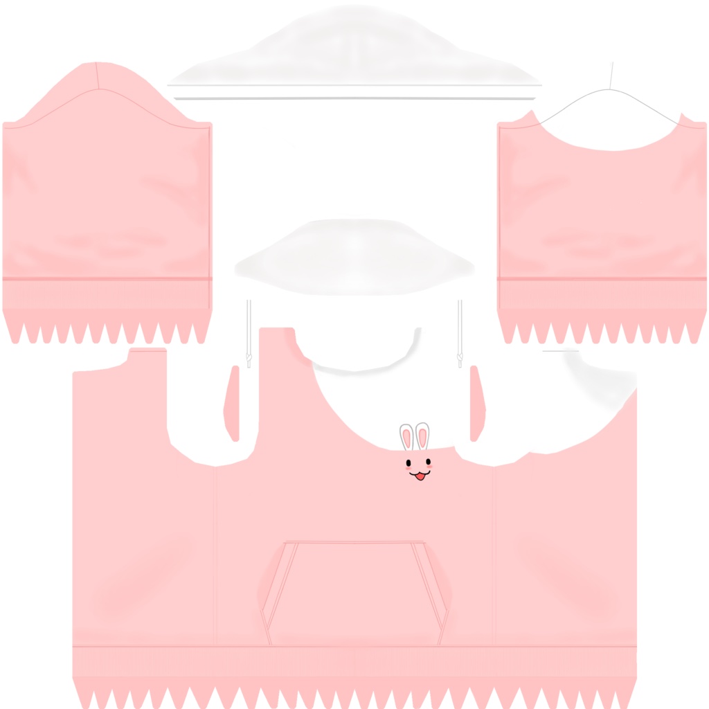 【VRoid】 Pink & White Cheerful Bunny Hoodie