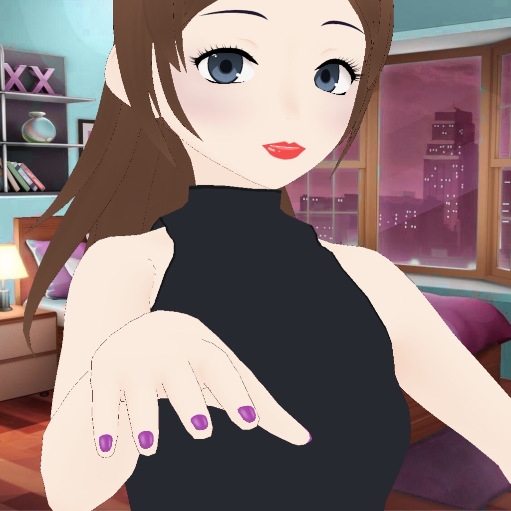 【VRoid】 Simple Nails - Purple