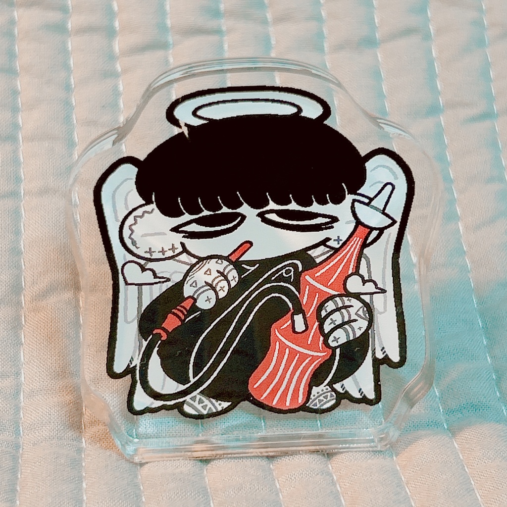 【創作】天使のアクリルブロック・黒