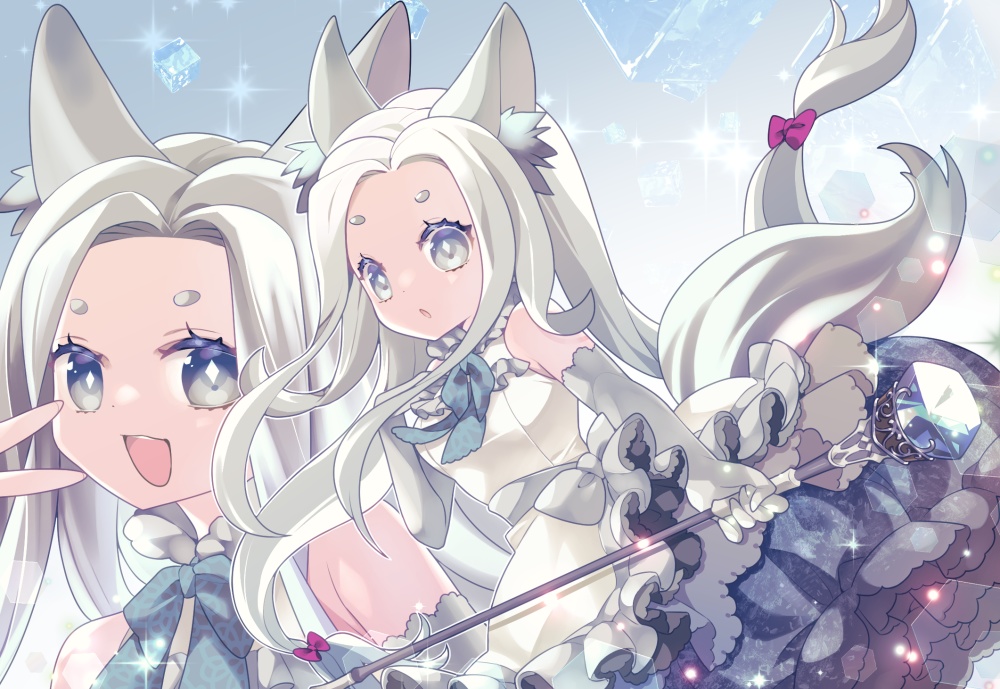一次創作ポストカード⑤「ダイヤモンド×銀狐ちゃん」