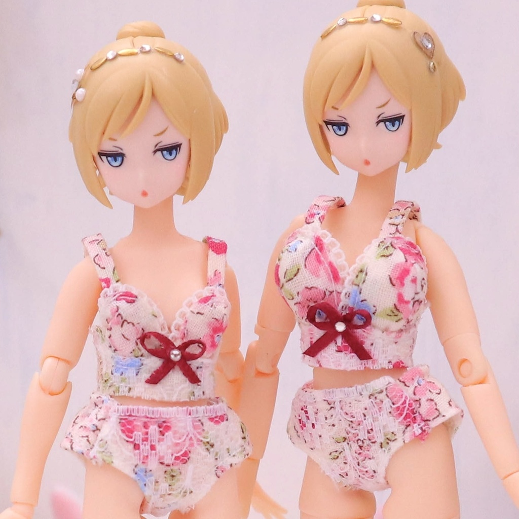 【レッド】色んなお花とレースの下着【1/12サイズ】【選べる２サイズ】