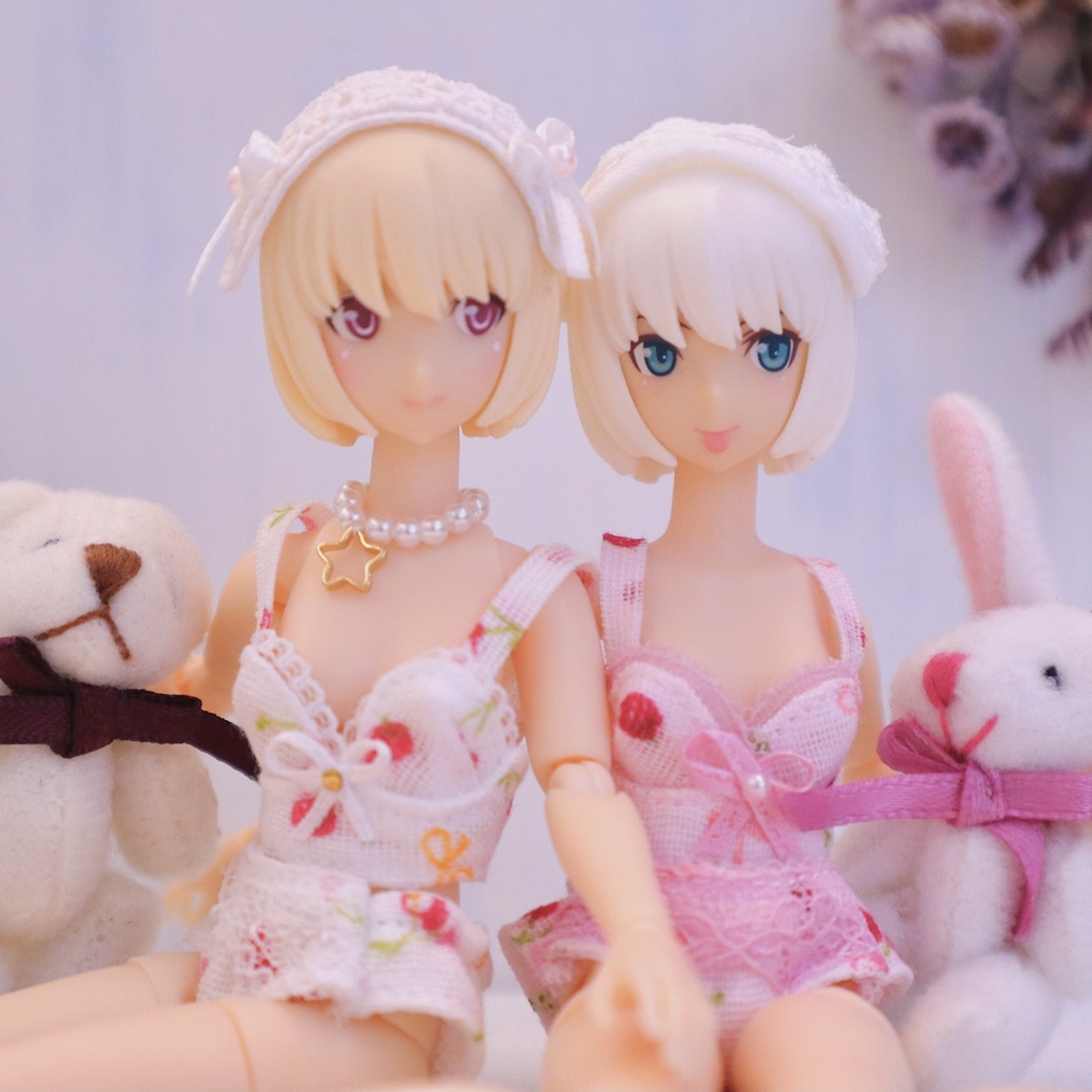 【ホワイト】さくらんぼ×いちごの下着【1/12サイズ】【選べる２サイズ】