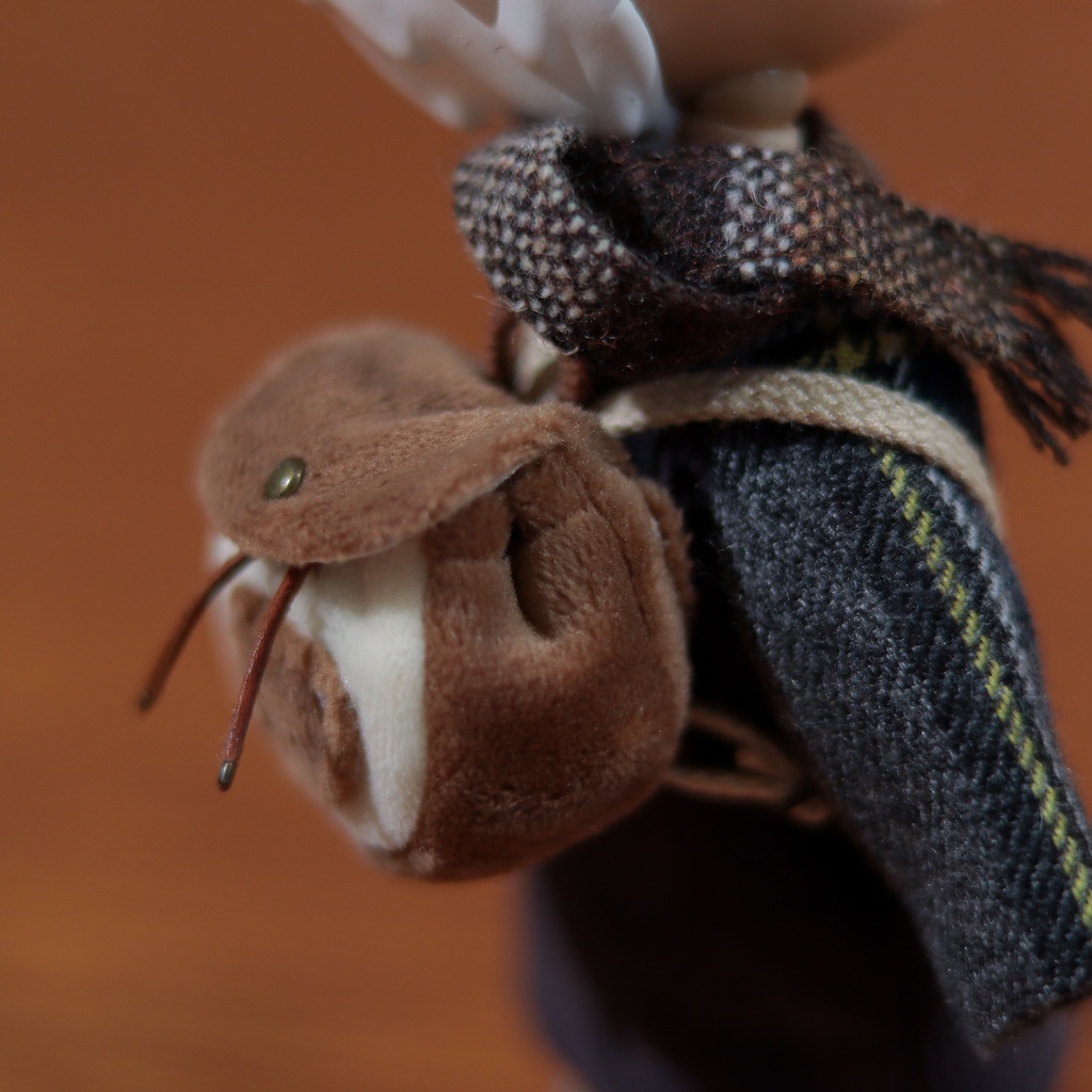 【2色ブラウン・ピンク】もふもふポケットリュック【ドール・ぬい】