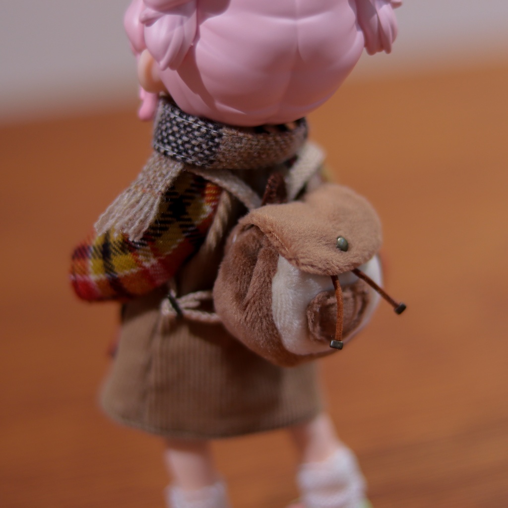 【2色ブラウン・ピンク】もふもふポケットリュック【ドール・ぬい】