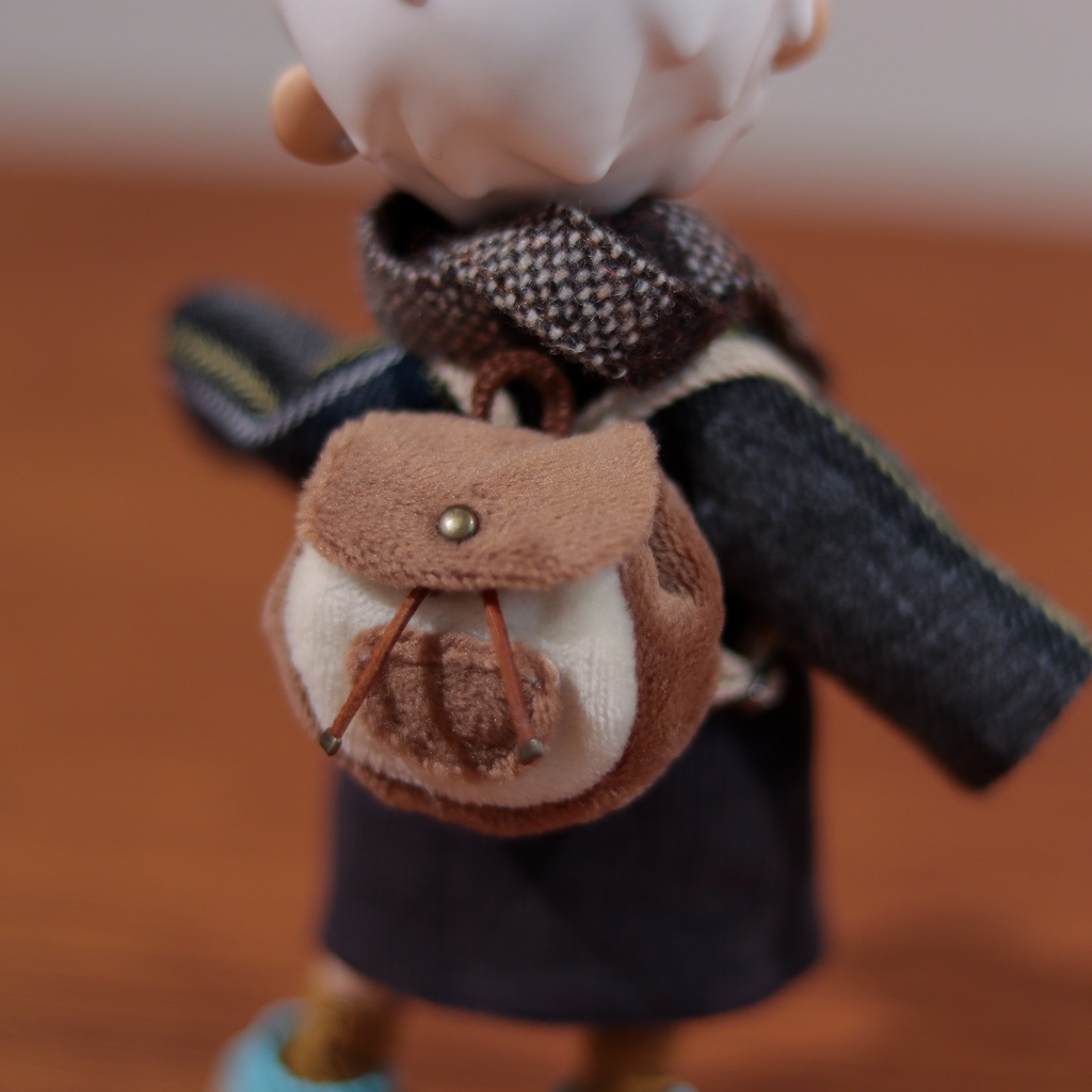 【2色ブラウン・ピンク】もふもふポケットリュック【ドール・ぬい】