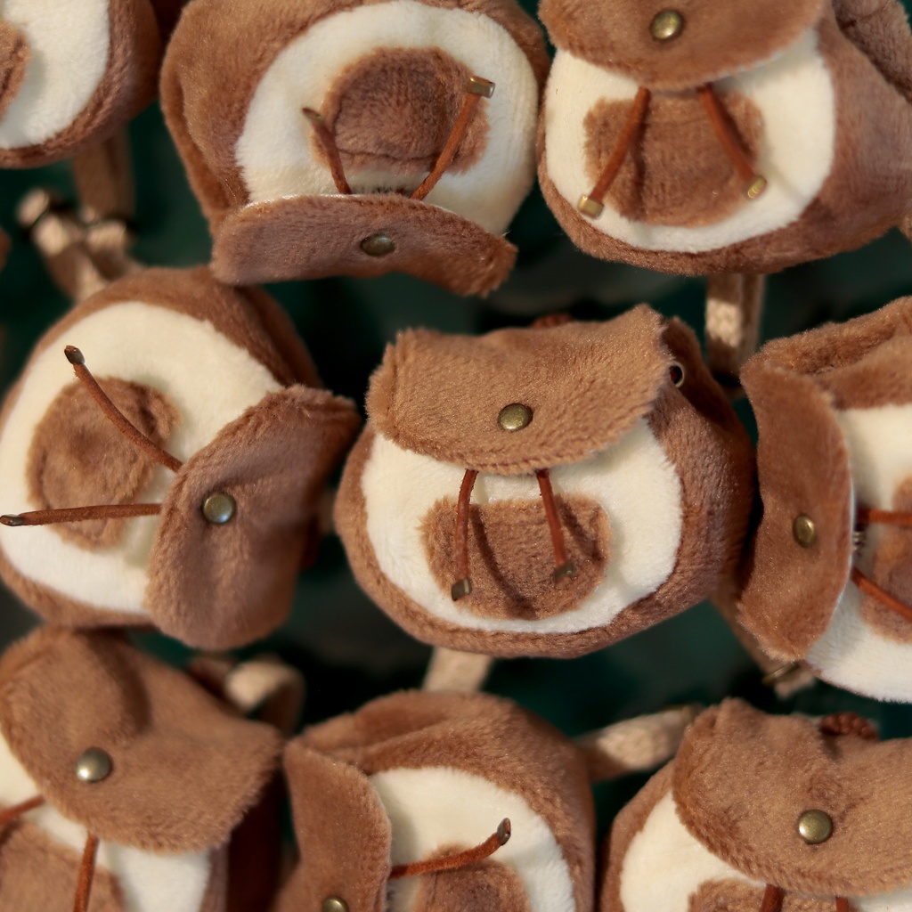 【2色ブラウン・ピンク】もふもふポケットリュック【ドール・ぬい】