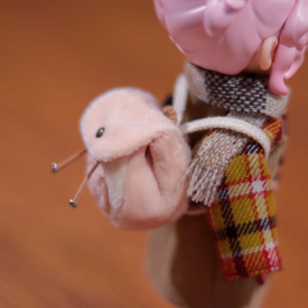 【2色ブラウン・ピンク】もふもふポケットリュック【ドール・ぬい】