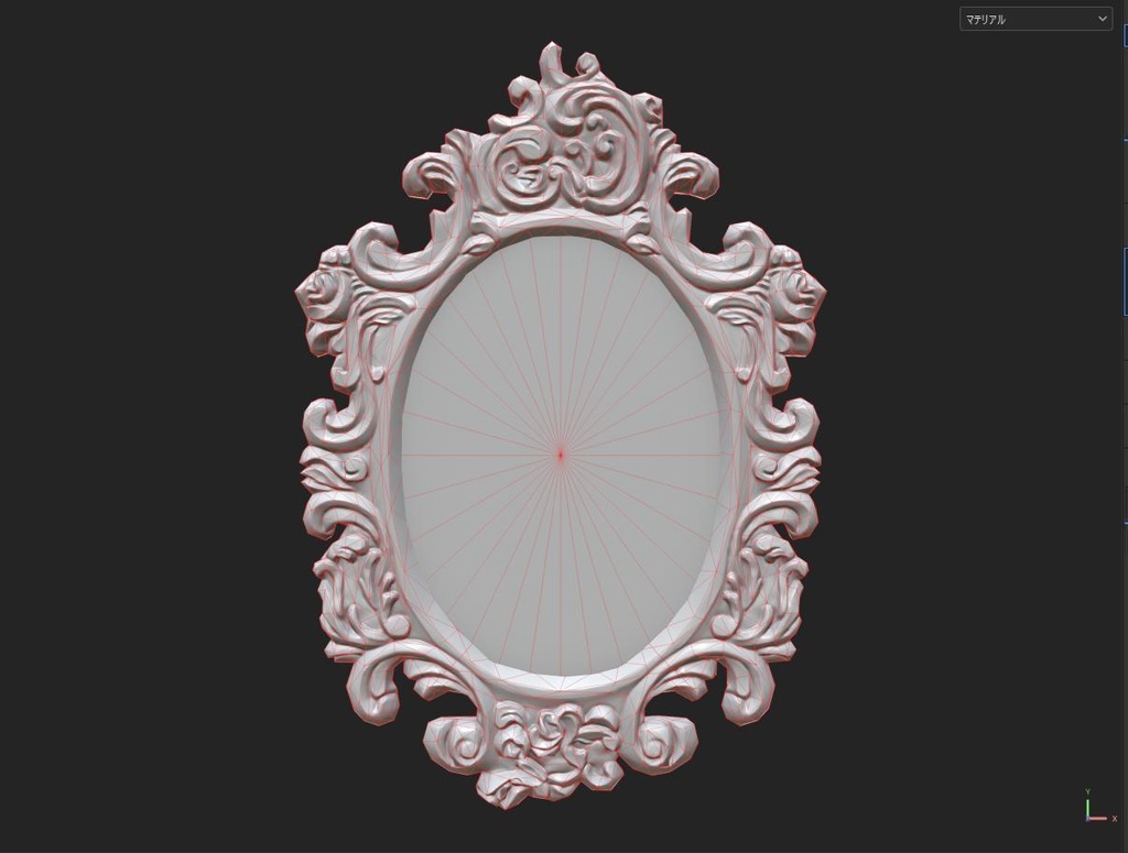 【無料】アンティーク家具 鏡【3Dモデル】【FBX テクスチャのみ】