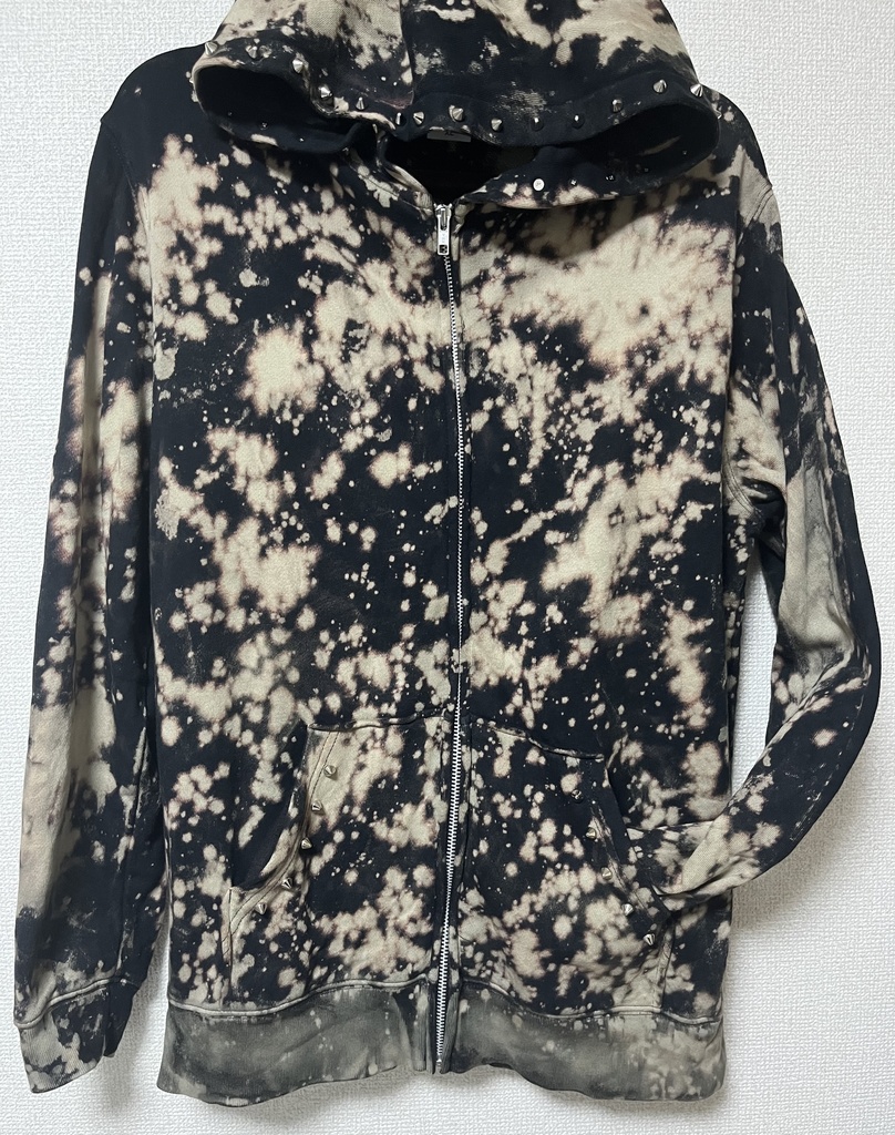 【サンプル品】スタッズ付ブリーチZIPパーカーver.2