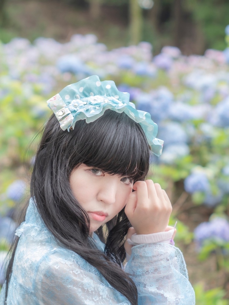 ドット柄プチヘッドドレス