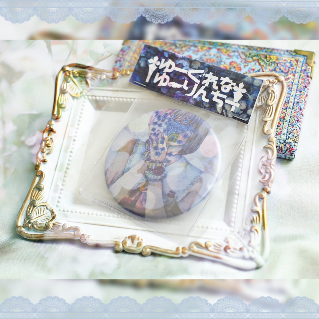 アジサイとバラの缶ミラー