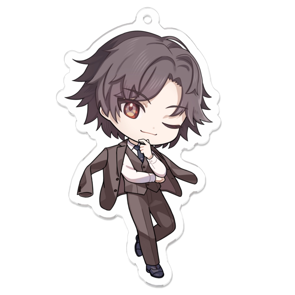 【アクキー】ブラウンスーツの男_SDイラスト