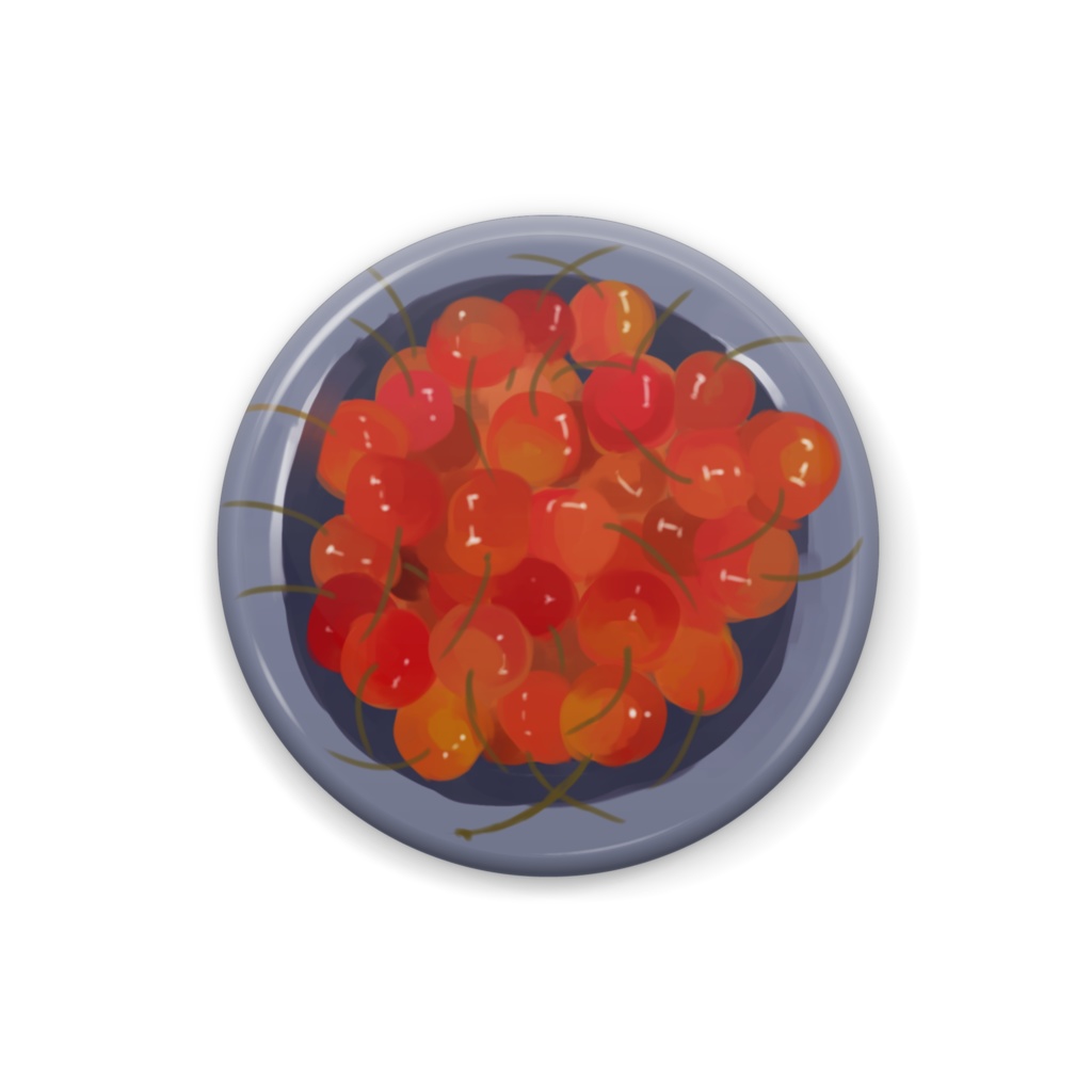 さくらんぼの缶バッジ