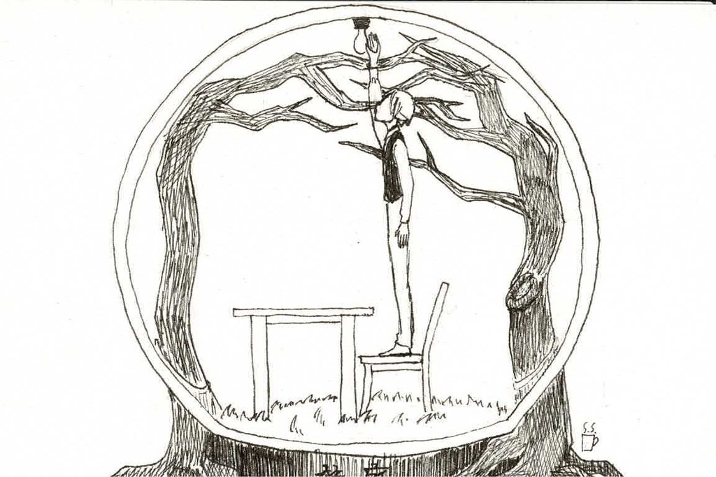 【SOLD】調子の悪い太陽(あかり) / A Flickering Sun【手描きイラスト】