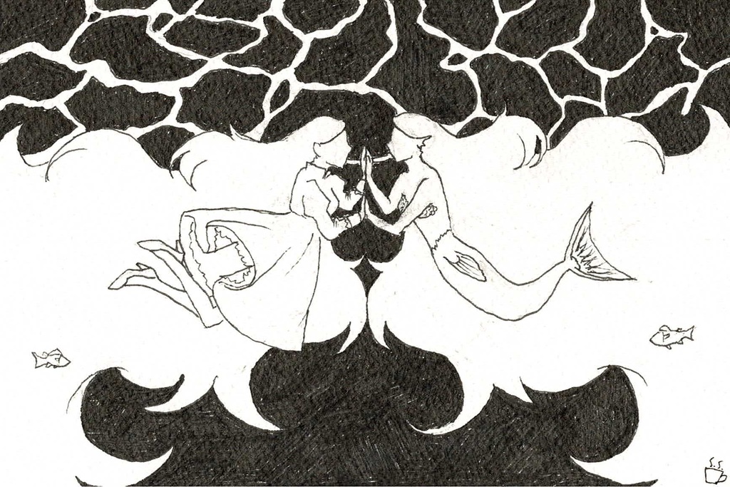 【手描きイラスト】向こう側の私/The Other Side of Me