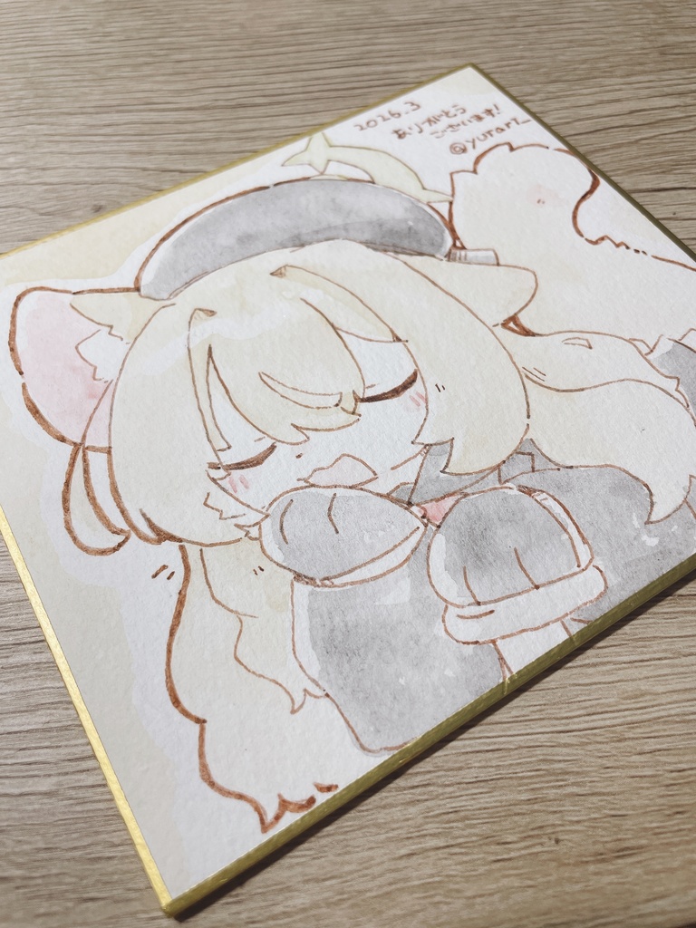 擬獣化ニヤニヤ教授　ミニ色紙