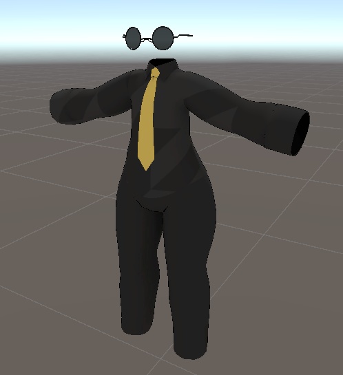 【Zil-S/Chalo/灰島用衣装】ストイックな黒いシャツWithサングラス