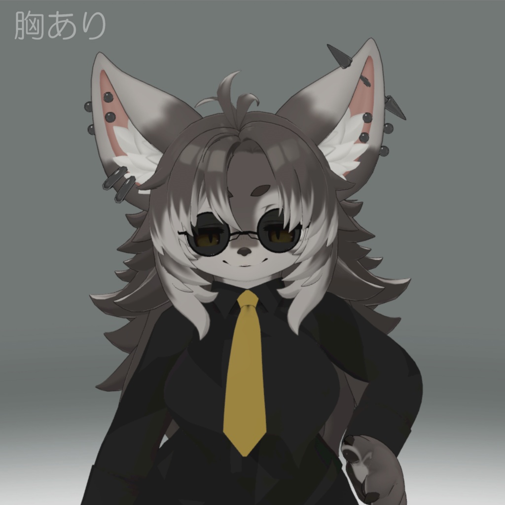 【Zil-S/Chalo/灰島用衣装】ストイックな黒いシャツWithサングラス