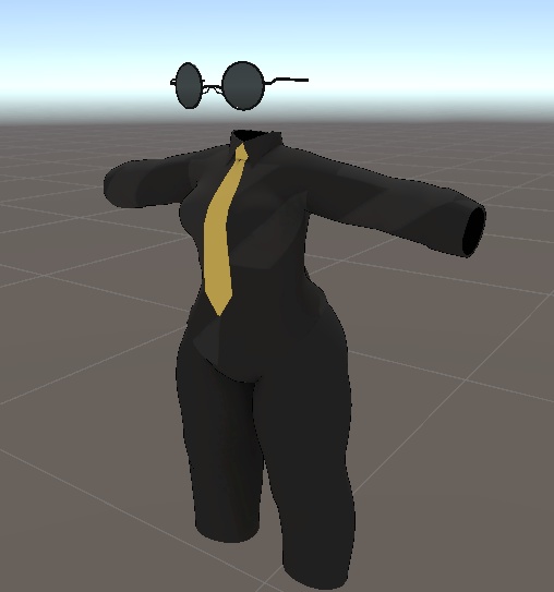 【Zil-S/Chalo/灰島用衣装】ストイックな黒いシャツWithサングラス