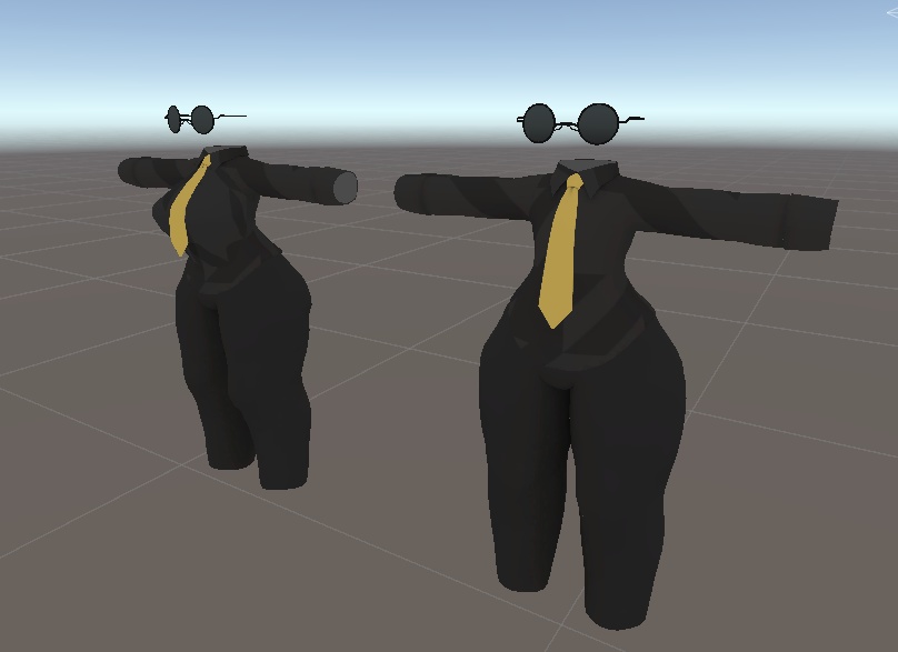 【Zil-S/Chalo/灰島用衣装】ストイックな黒いシャツWithサングラス