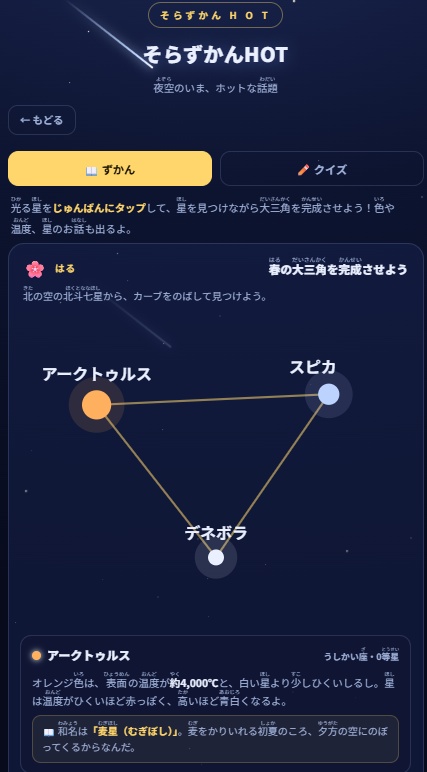 そらずかんHOT|流れ星と星の学習アプリ 自由研究キット【小学生・ふりがな付】