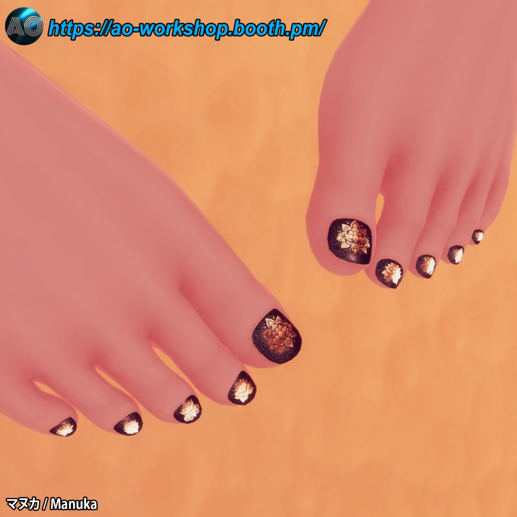 【5アバター対応】Royal Paisley Nails