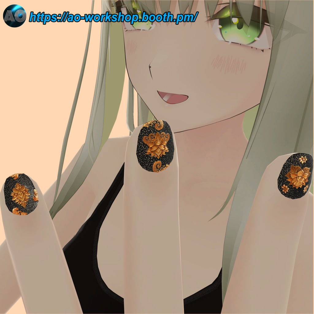 【5アバター対応】Royal Paisley Nails