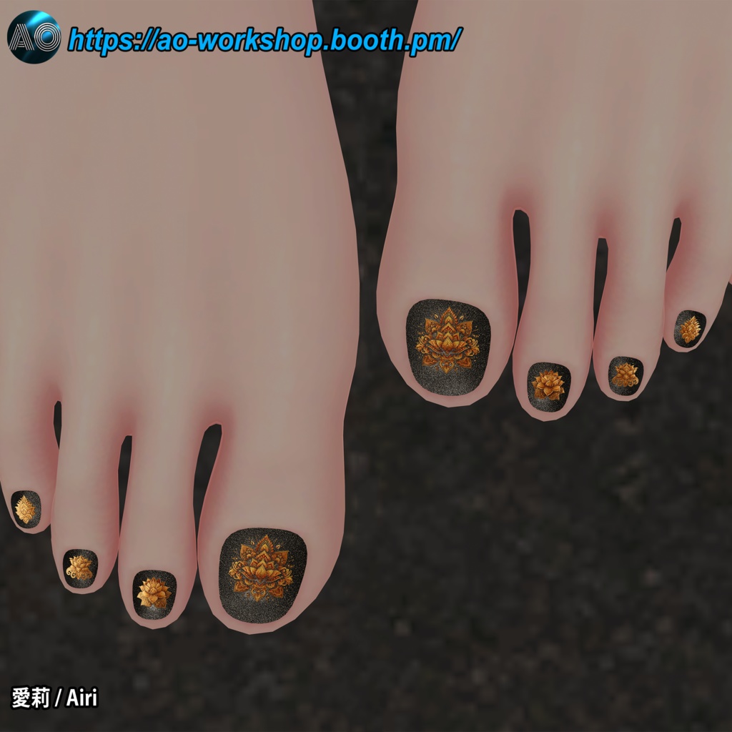 【5アバター対応】Royal Paisley Nails