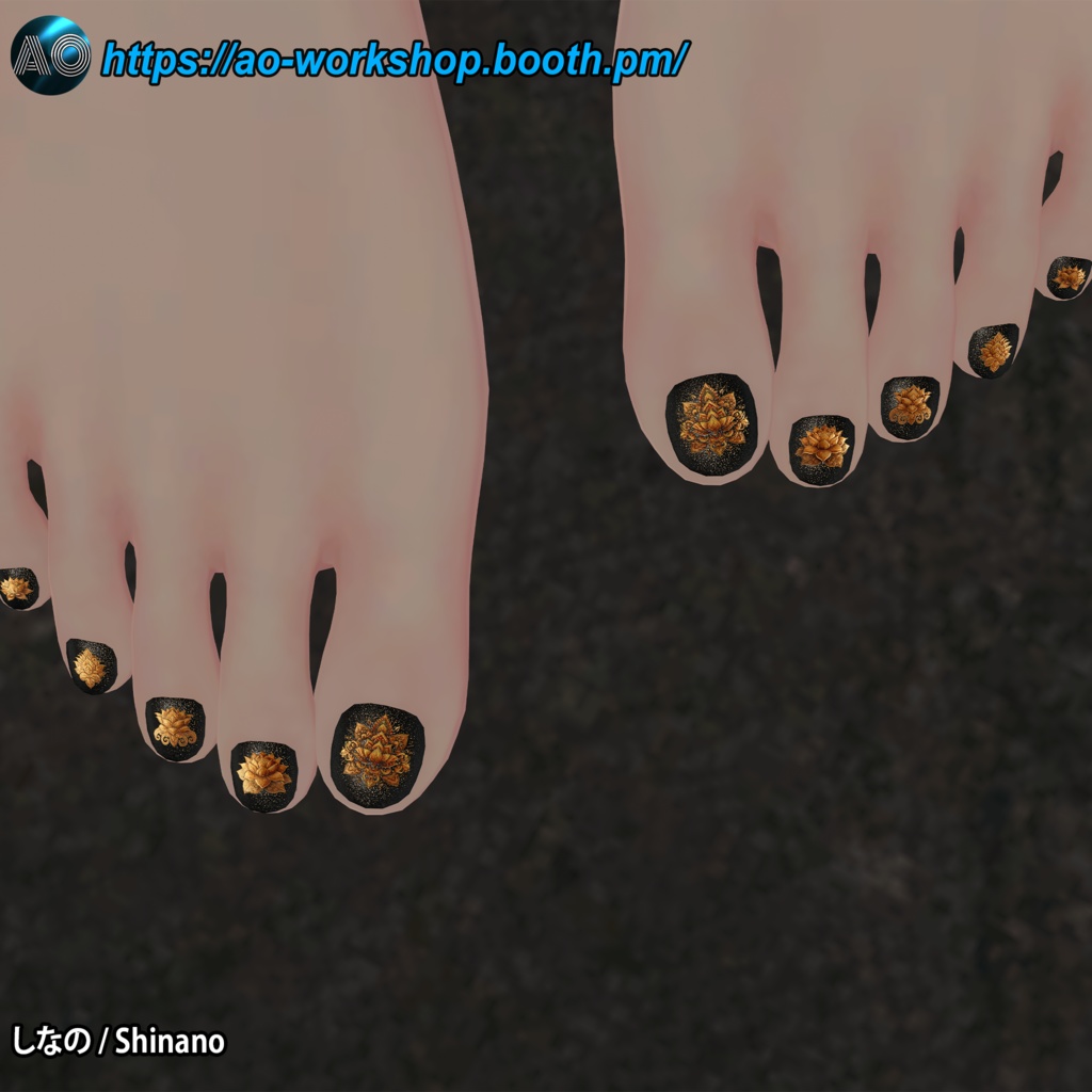 【5アバター対応】Royal Paisley Nails