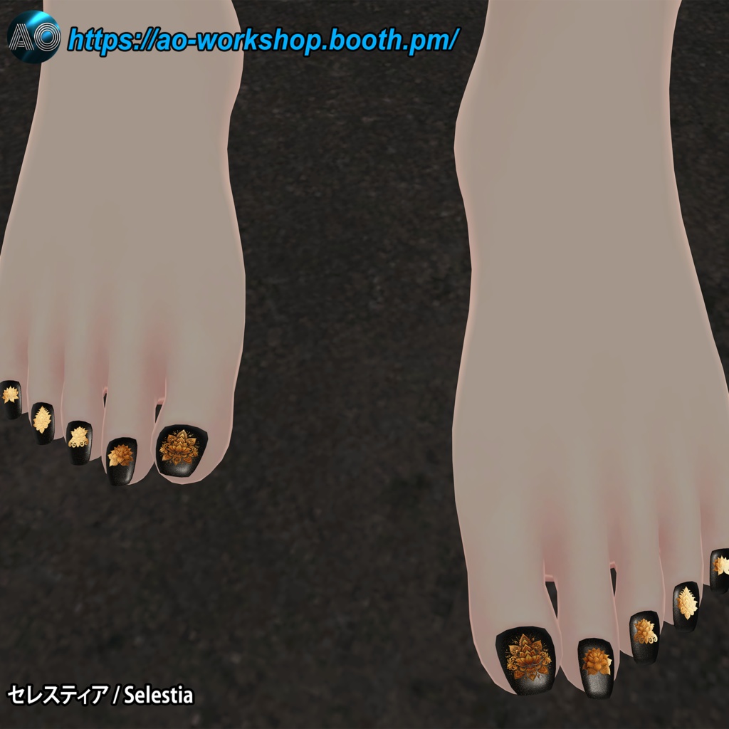 【5アバター対応】Royal Paisley Nails