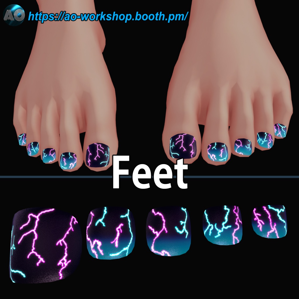 【13アバター対応】Neon Tempest MDollnail 1.03