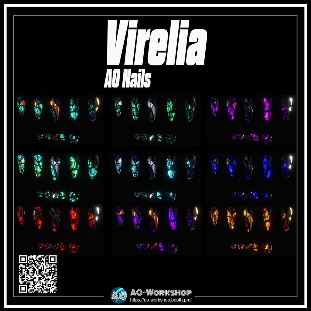 【1000 follower thank you】Virelia AO Nails 1.00 【55アバター対応】