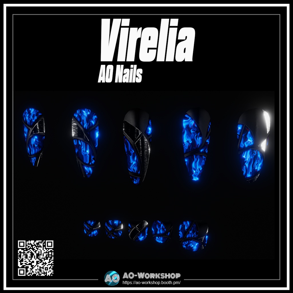 【1000 follower thank you】Virelia AO Nails 1.00 【55アバター対応】