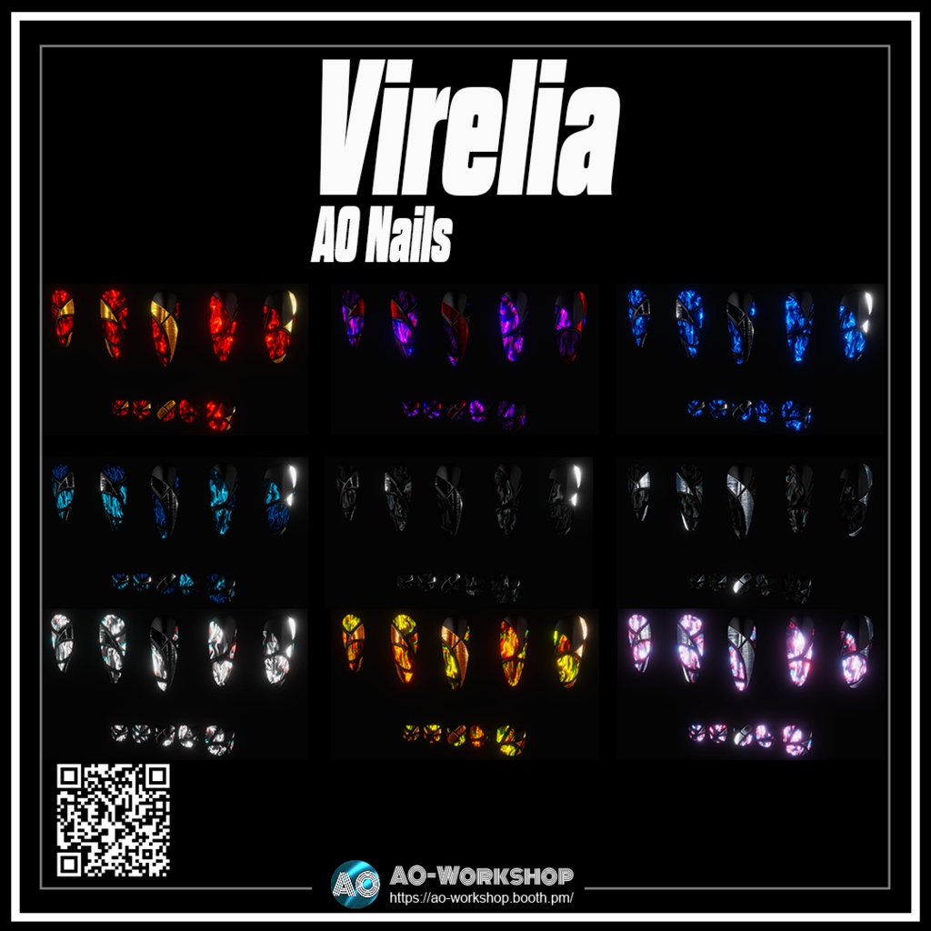 【1000 follower thank you】Virelia AO Nails 1.00 【55アバター対応】