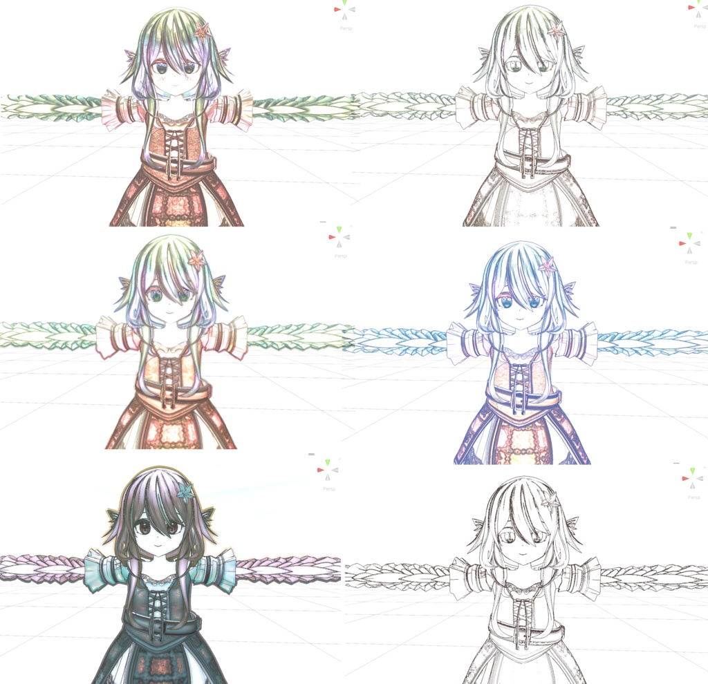 マルチ画材スケッチ表現シェーダー - PaperDrawing Shader