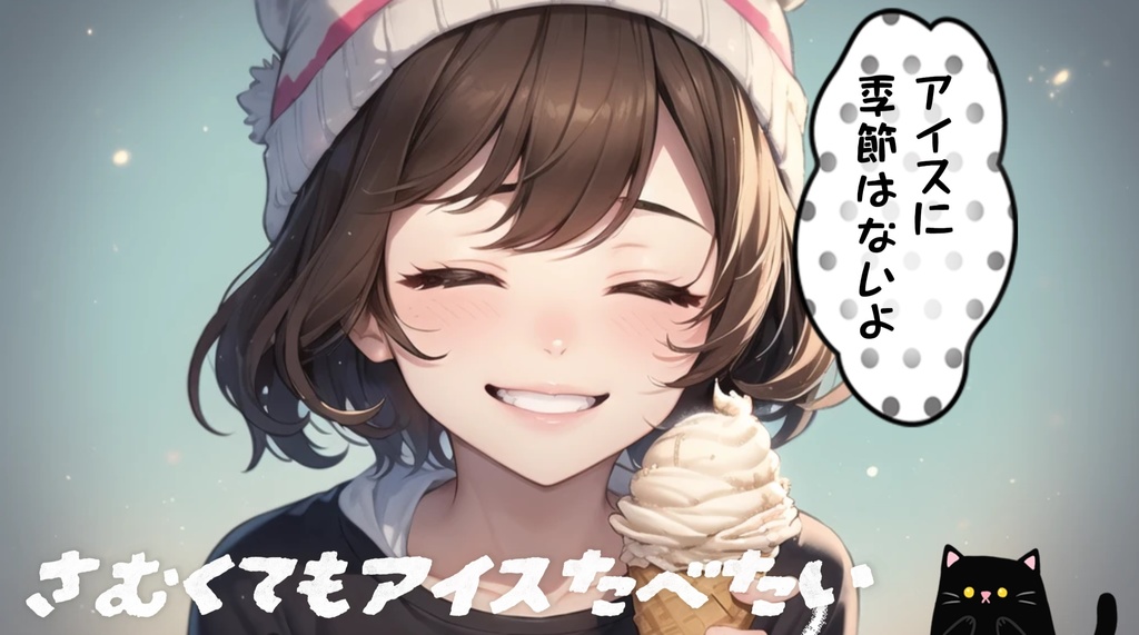 フリーBGM「さむくてもアイスたべたい(want to eat ice cream even if it's cold)」/Chill Lo-Fi 8bit /free/ かわいい / kawaii